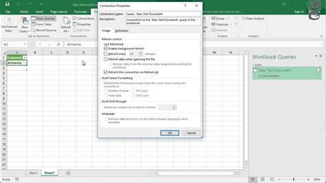 Right-click a data type > Data Type > Refresh Settings. . Refresh excel data without opening file
